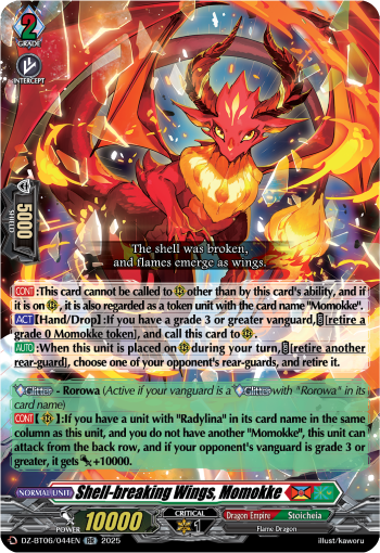 (044) Cardfight Vanguard Generation Dragenesis Single: Shell-breaking Wings, Momokke [D-Format] (V.1 - Double Rare)  Double Rare