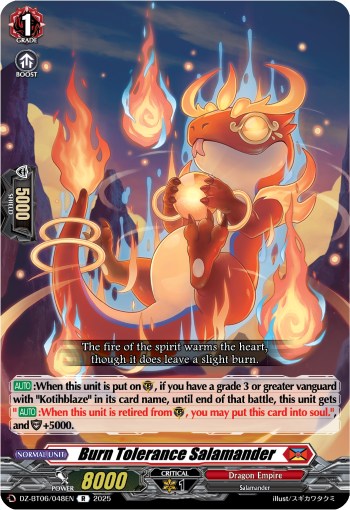 (048) Cardfight Vanguard Generation Dragenesis Single: Burn Tolerance Salamander [D-Format] (V.1 - Rare)  Rare