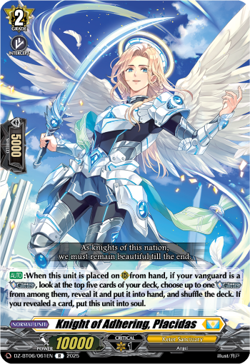 (061) Cardfight Vanguard Generation Dragenesis Single: Knight of Adhering, Placidas [D-Format] (V.1 - Rare)  Rare