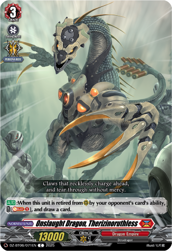(071) Cardfight Vanguard Generation Dragenesis Single: Onslaught Dragon, Therizinoruthless [D-Format]  Common