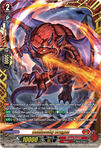 (FFR03) Cardfight Vanguard Generation Dragenesis Single: Bellicosity Dragon [D-Format] (V.2 - Double Frame Rare)  Double Frame Rare