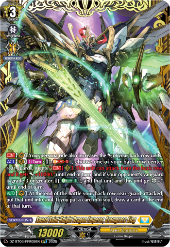(FFR09) Cardfight Vanguard Generation Dragenesis Single: Sword Saint Knight Dragon Emperor, Gramgrace Sieg [D-Format] (V.2 - Double Frame Rare)  Double Frame Rare