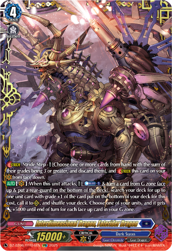 (FFR16) Cardfight Vanguard Generation Dragenesis Single: Interdimensional Dragon, Faterider Dragon [D Format] (V.2 - Double Frame Rare)  Double Frame Rare
