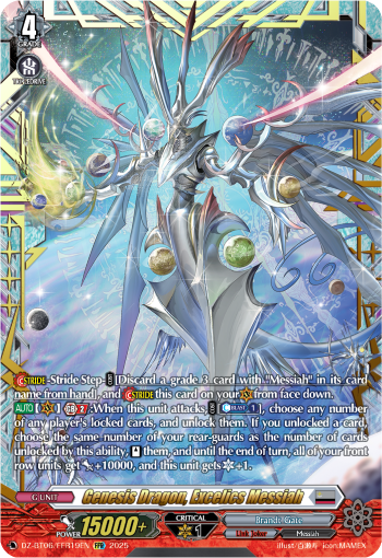 (FFR19) Cardfight Vanguard Generation Dragenesis Single: Genesis Dragon, Excelics Messiah [D Format] (V.2 - Double Frame Rare)  Double Frame Rare