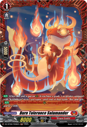 (FR08) Cardfight Vanguard Generation Dragenesis Single: Burn Tolerance Salamander [D-Format] (V.2 - Frame Rare)  Frame Rare