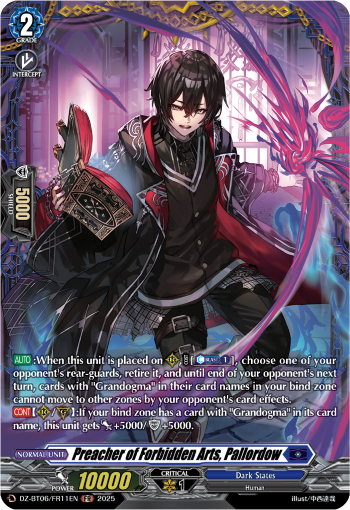 (FR11) Cardfight Vanguard Generation Dragenesis Single: Preacher of Forbidden Arts, Pallordow [D-Format] (V.2 - Frame Rare)  Frame Rare
