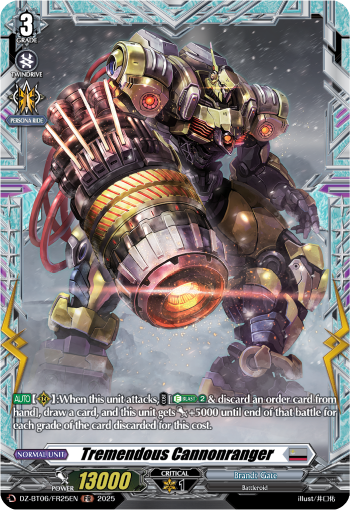 (FR25) Cardfight Vanguard Generation Dragenesis Single: Tremendous Cannonranger [D-Format] (V.2 - Frame Rare)  Frame Rare