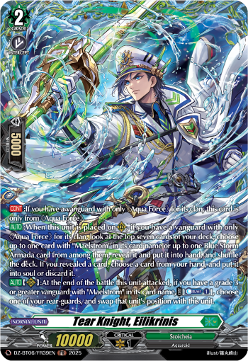 (FR39) Cardfight Vanguard Generation Dragenesis Single: Tear Knight, Eilikrinis [D-Format] (V.2 - Frame Rare)  Frame Rare