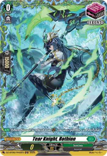 (FR42) Cardfight Vanguard Generation Dragenesis Single: Tear Knight, Rothion [D-Format] (V.2 - Frame Rare)  Frame Rare