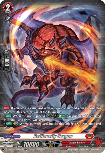 (SR04) Cardfight Vanguard Generation Dragenesis Single: Bellicosity Dragon [D-Format] (V.3 - Silver Rare)  Silver Rare