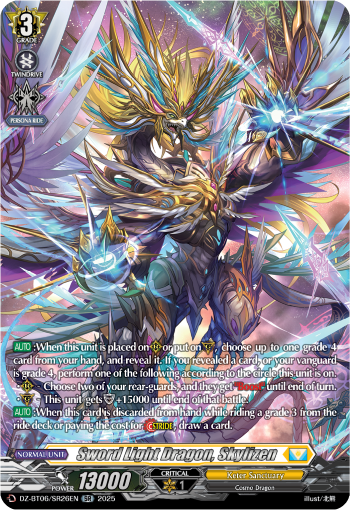 (SR26) Cardfight Vanguard Generation Dragenesis Single: Sword Light Dragon, Skylizen [D-Format] (V.2 - Silver Rare)  Silver Rare