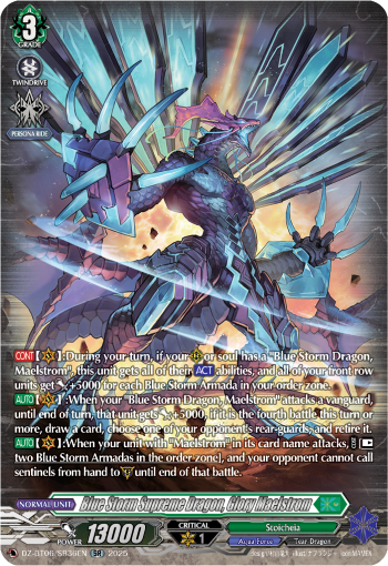 (SR36) Cardfight Vanguard Generation Dragenesis Single: Blue Storm Supreme Dragon, Glory Maelstrom [D-Format] (V.4 - Silver Rare)  Silver Rare
