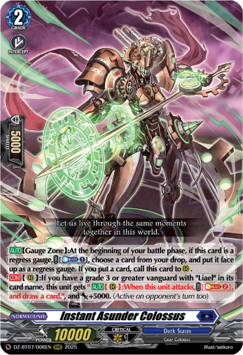 (006) Cardfight Vanguard Moon Fangs & Cerulean Blaze Single: Instant Asunder Colossus [D-Format] (V.1 - Triple Rare)  Triple Rare