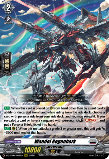 (008) Cardfight Vanguard Moon Fangs & Cerulean Blaze Single: Wandel Regenbork [D-Format] (V.1 - Triple Rare)  Triple Rare