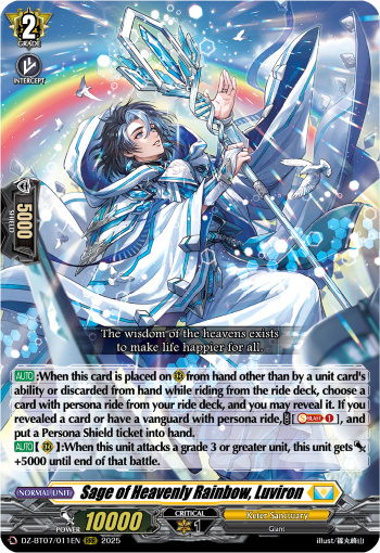 (011) Cardfight Vanguard Moon Fangs & Cerulean Blaze Single: Sage of Heavenly Rainbow, Luviron [D-Format] (V.1 - Triple Rare)  Triple Rare
