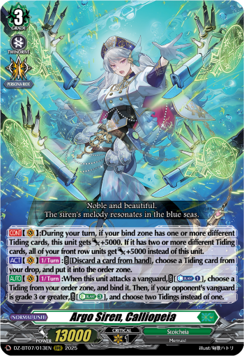 (013) Cardfight Vanguard Moon Fangs & Cerulean Blaze Single: Argo Siren, Calliopeia [D-Format] (V.1 - Triple Rare)  Triple Rare