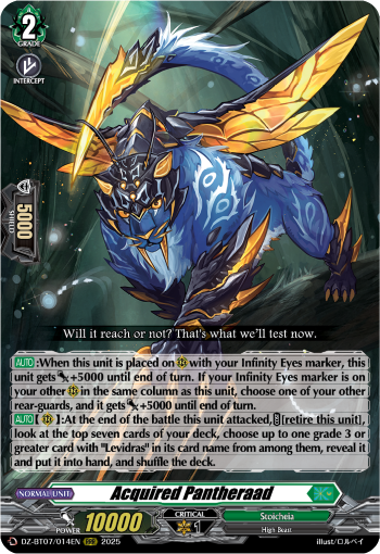 (014) Cardfight Vanguard Moon Fangs & Cerulean Blaze Single: Acquired Pantheraad [D-Format] (V.1 - Triple Rare)  Triple Rare