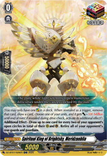 (026) Cardfight Vanguard Moon Fangs & Cerulean Blaze Single: Spiritual King of Brightsky, Meridzanblia [D-Format]  Over RR
