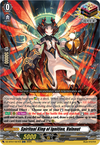 (027) Cardfight Vanguard Moon Fangs & Cerulean Blaze Single: Spiritual King of Ignition, Valnout [D-Format]  Over RR