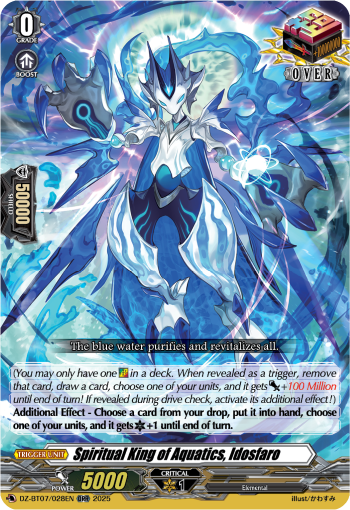 (028) Cardfight Vanguard Moon Fangs & Cerulean Blaze Single: Spiritual King of Aquatics, Idosfaro [D-Format]  Over RR