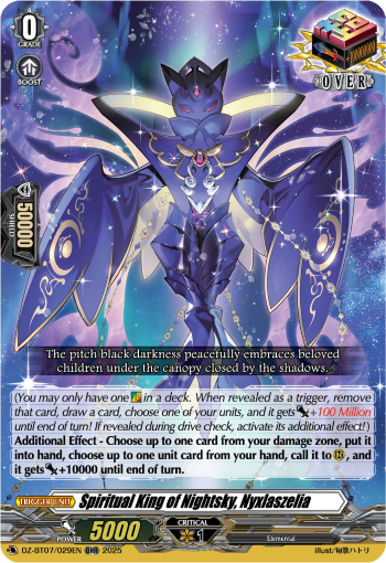 (029) Cardfight Vanguard Moon Fangs & Cerulean Blaze Single: Spiritual King of Nightsky, Nyxlaszelia [D-Format]  Over RR