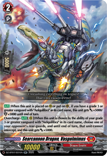 (031) Cardfight Vanguard Moon Fangs & Cerulean Blaze Single: Searcannon Dragon, Vasgolmimus [D-Format] (V.1 - Double Rare)  Double Rare