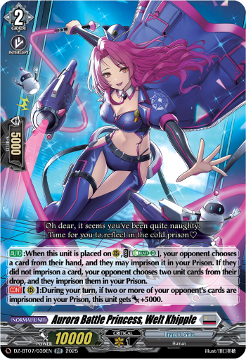 (039) Cardfight Vanguard Moon Fangs & Cerulean Blaze Single: Aurora Battle Princess, Welt Khipple [D-Format] (V.1 - Double Rare)  Double Rare