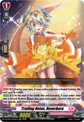 (053) Cardfight Vanguard Moon Fangs & Cerulean Blaze Single: Trailing Notes, Reverbera [D-Format] (V.1 - Double Rare)  Double Rare