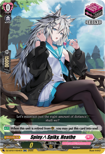 (054) Cardfight Vanguard Moon Fangs & Cerulean Blaze Single: Spiny∧Spiky, Heathe [D-Format] (V.1 - Double Rare)  Double Rare