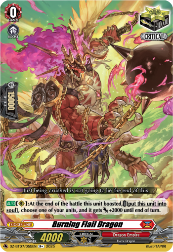 (055) Cardfight Vanguard Moon Fangs & Cerulean Blaze Single: Burning Flail Dragon [D Format]  Rare