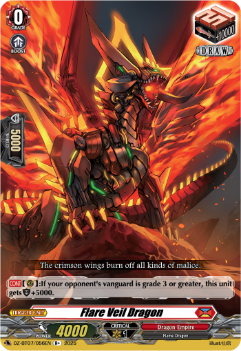 (056) Cardfight Vanguard Moon Fangs & Cerulean Blaze Single: Flare Veil Dragon [D Format]  Rare