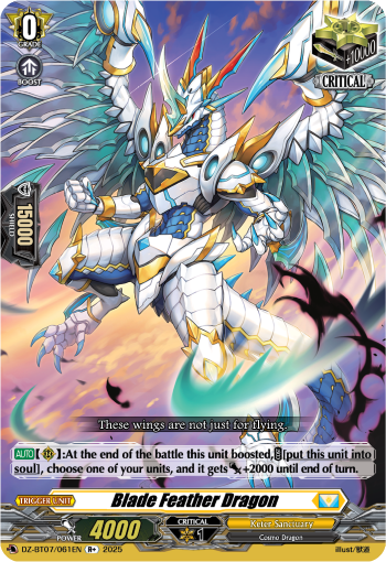 (061) Cardfight Vanguard Moon Fangs & Cerulean Blaze Single: Blade Feather Dragon [D Format]  Rare