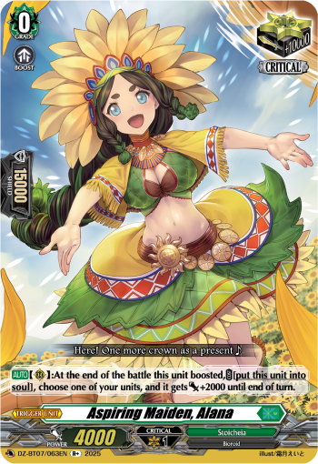 (063) Cardfight Vanguard Moon Fangs & Cerulean Blaze Single: Aspiring Maiden, Alana [D Format]  Rare