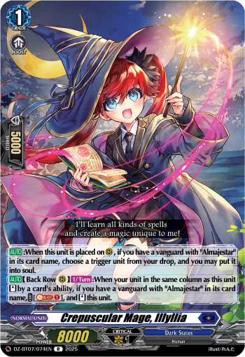(074) Cardfight Vanguard Moon Fangs & Cerulean Blaze Single: Crepuscular Mage, Illyllia [D-Format] (V.1 - Rare)  Rare