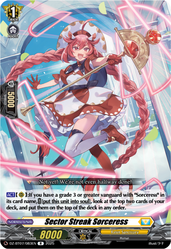 (083) Cardfight Vanguard Moon Fangs & Cerulean Blaze Single: Sector Streak Sorceress [D-Format] (V.1 - Rare)  Rare