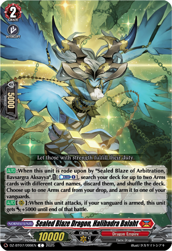 (099) Cardfight Vanguard Moon Fangs & Cerulean Blaze Single: Sealed Blaze Dragon, Halibadra Balaht [D-Format]  Common