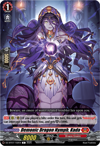 (102) Cardfight Vanguard Moon Fangs & Cerulean Blaze Single: Demonic Dragon Nymph, Kada [D-Format]  Common