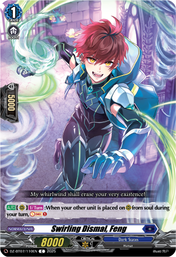 (110) Cardfight Vanguard Moon Fangs & Cerulean Blaze Single: Swirling Dismal, Feng [D-Format]  Common