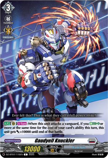 (115) Cardfight Vanguard Moon Fangs & Cerulean Blaze Single: Gaudyell Knuckler [D-Format]  Common