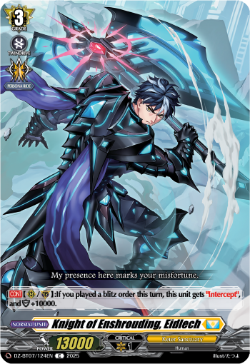 (124) Cardfight Vanguard Moon Fangs & Cerulean Blaze Single: Knight of Enshrouding, Eidlech [D-Format]  Common