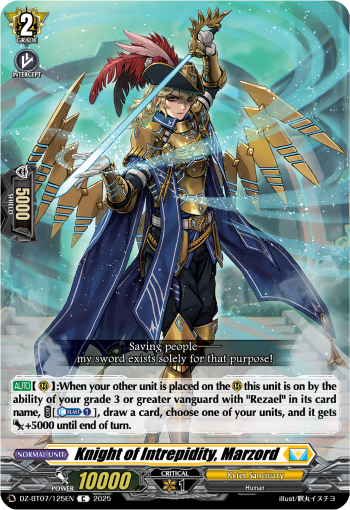 (125) Cardfight Vanguard Moon Fangs & Cerulean Blaze Single: Knight of Intrepidity, Marzord [D-Format]  Common