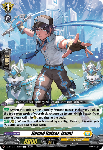 (129) Cardfight Vanguard Moon Fangs & Cerulean Blaze Single: Hound Raiser, Isumi [D-Format]  Common