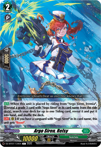 (134) Cardfight Vanguard Moon Fangs & Cerulean Blaze Single: Argo Siren, Refsy [D-Format]  Common