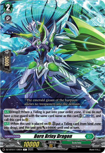 (136) Cardfight Vanguard Moon Fangs & Cerulean Blaze Single: Bore Briny Dragon [D-Format]  Common