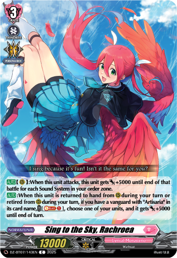 (143) Cardfight Vanguard Moon Fangs & Cerulean Blaze Single: Sing to the Sky, Rachroea [D-Format]  Common