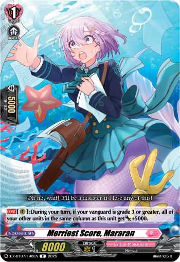 (148) Cardfight Vanguard Moon Fangs & Cerulean Blaze Single: Merriest Score, Mararan [D-Format]  Common