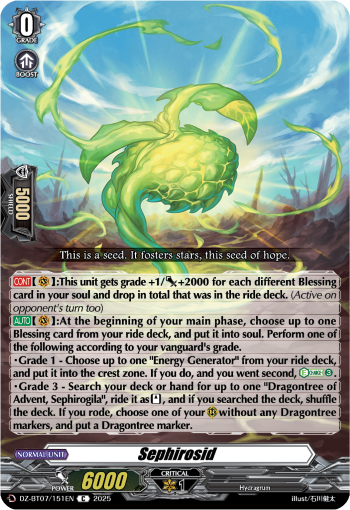 (151) Cardfight Vanguard Moon Fangs & Cerulean Blaze Single: Sephirosid [D-Format]  Common