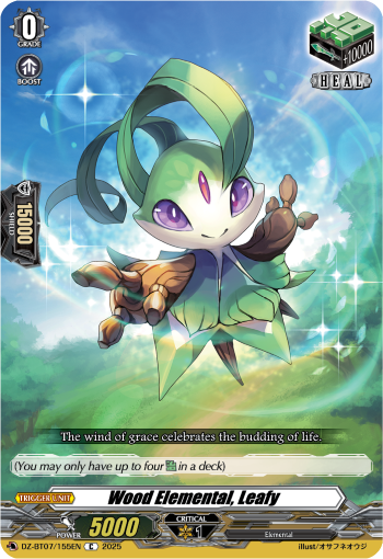 (155) Cardfight Vanguard Moon Fangs & Cerulean Blaze Single: Wood Elemental, Leafy [D-Format]  Common