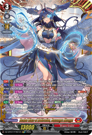 (FFR01) Cardfight Vanguard Moon Fangs & Cerulean Blaze Single: Sealed Blaze of Arbitration, Bavsargra Aksayya [D-Format] (V.2 - Double Frame Rare)  Double Frame Rare