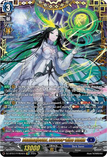 (FFR04) Cardfight Vanguard Moon Fangs & Cerulean Blaze Single: Dualmajestar, Astroea=Bico Stella [D-Format] (V.2 - Double Frame Rare)  Double Frame Rare